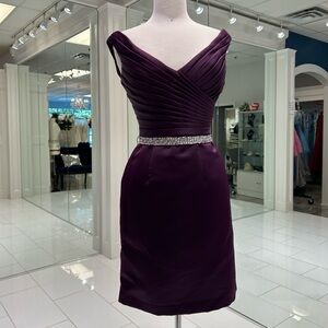 Mori Lee Purple Mini Dress